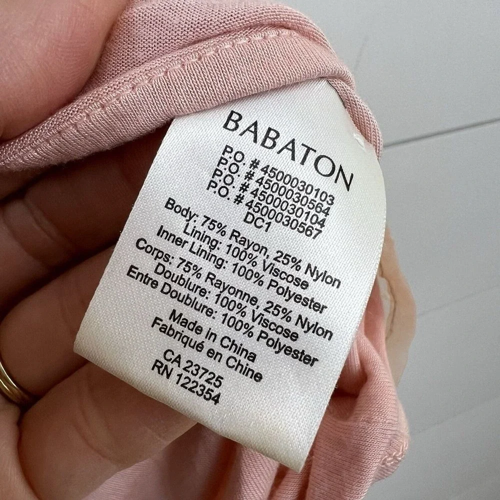 Babaton Aritzia Lace Fit Flare Dress Women 2 Floral V-Neck Sleeveless Blush‎